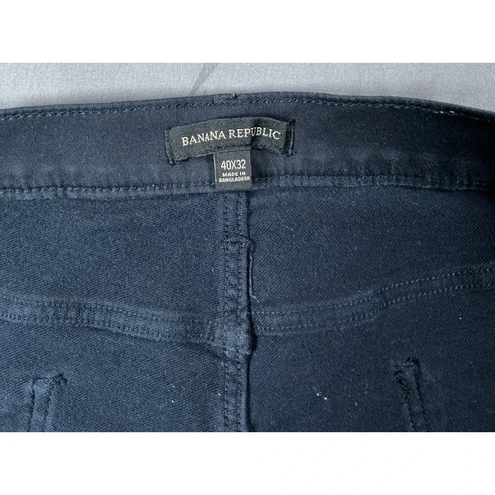 Banana Republic Traveler Pants Mens 40x32 Black Straight Leg 5-Pocket Chino